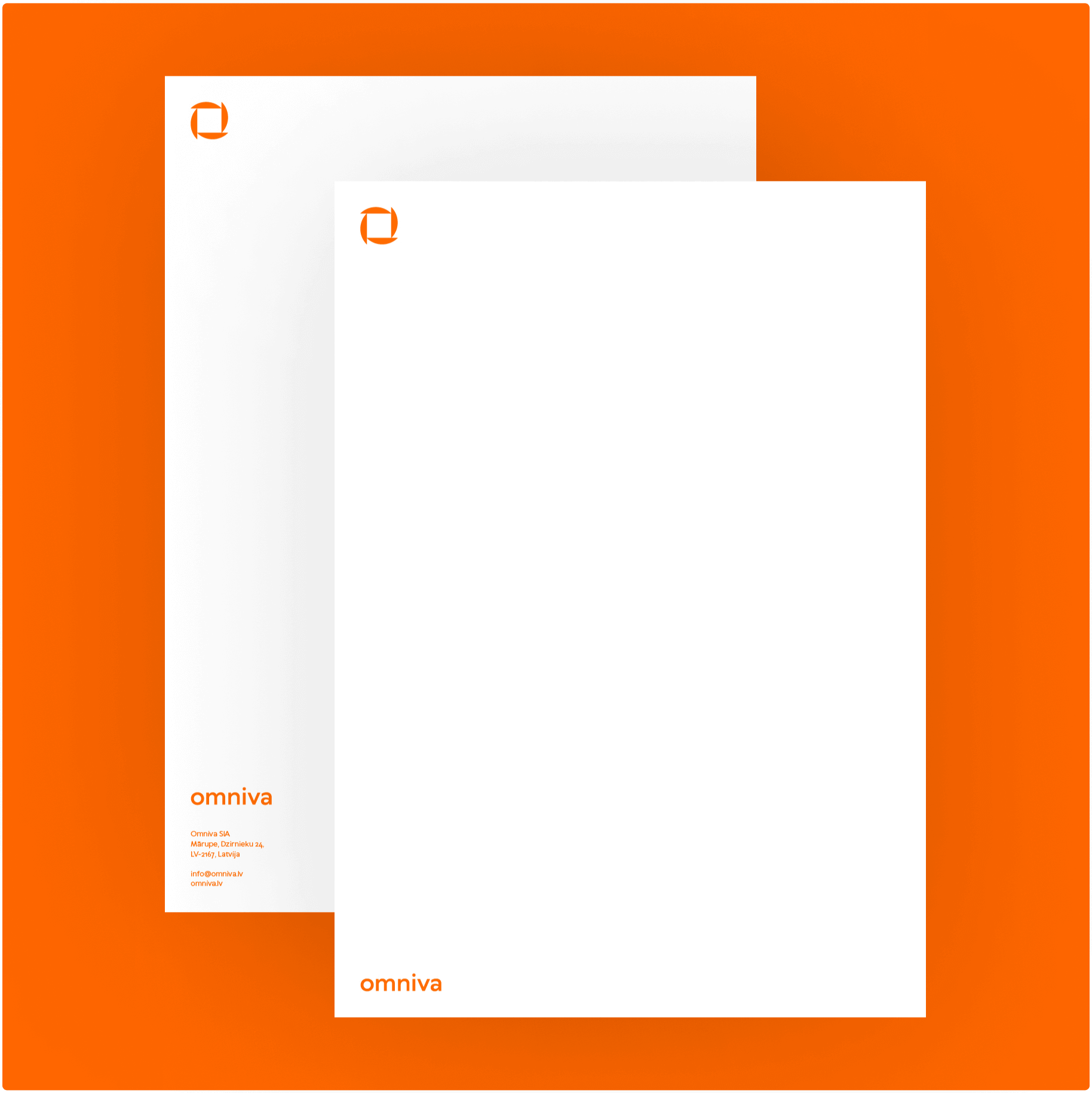 Omniva letterheads in orange