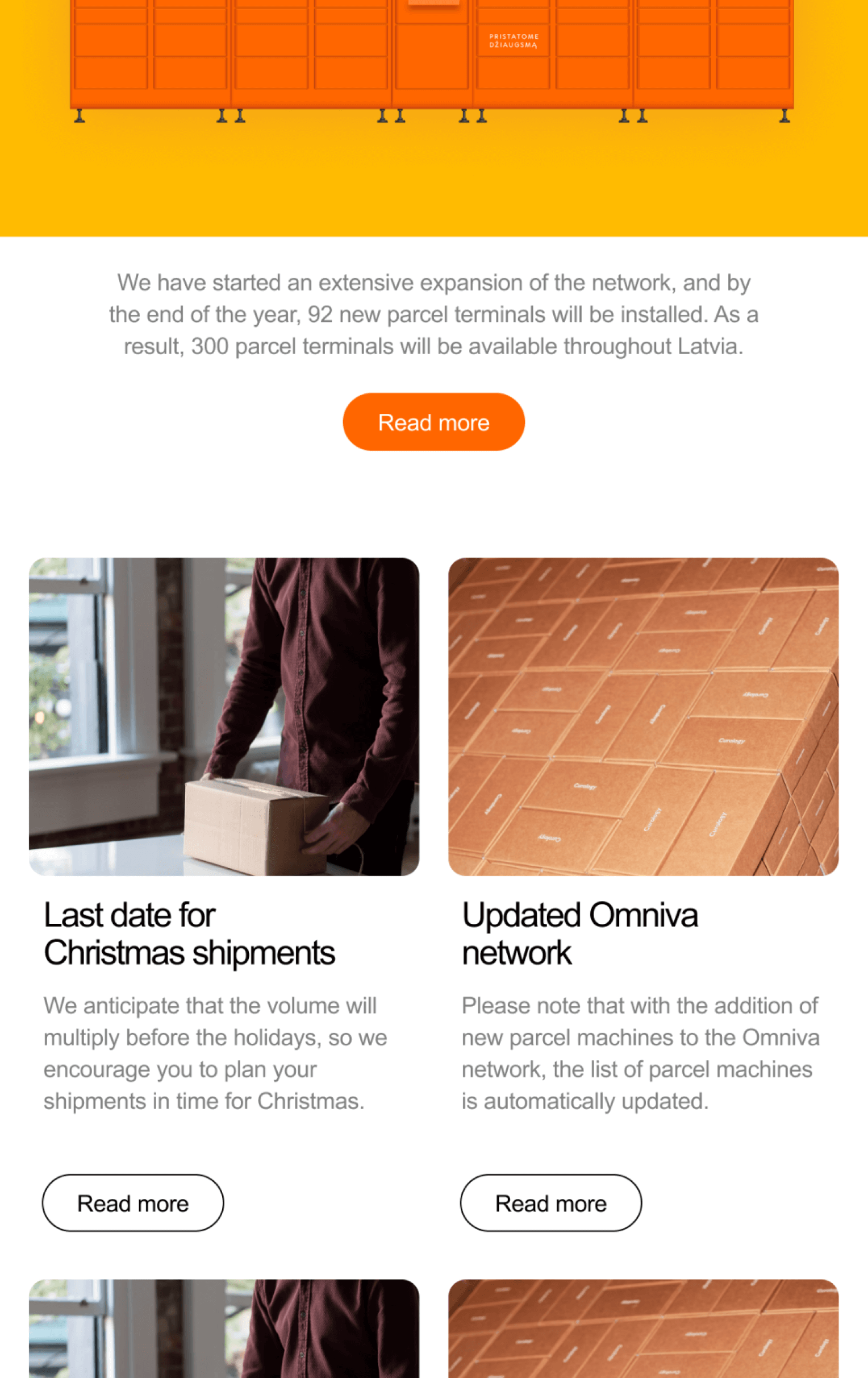 Omniva newsletter content